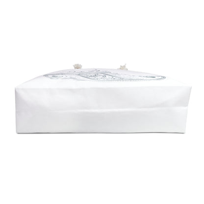 Silver Paisley Weekender Bag | Nautical Rope Handle, Travel Tote